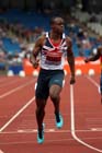 James Dasaolu breaking 10 seconds in the 100 metres at the Sainsbury's British Championships, Birmingham.